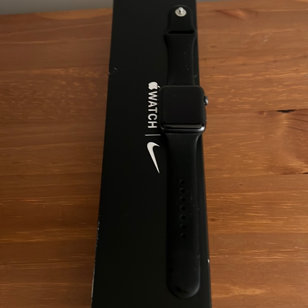 Apple Watch Series 3 Aluminum Black case, 42mm, black band